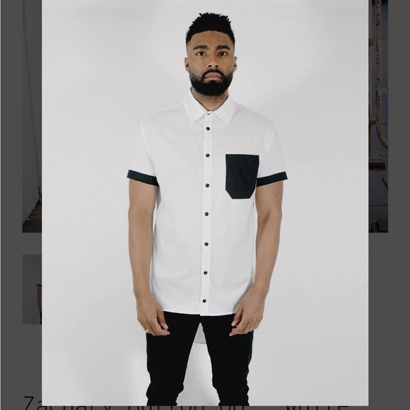 N8 Zachary Button Up - White - unisex size XL - Picture 2 of 3